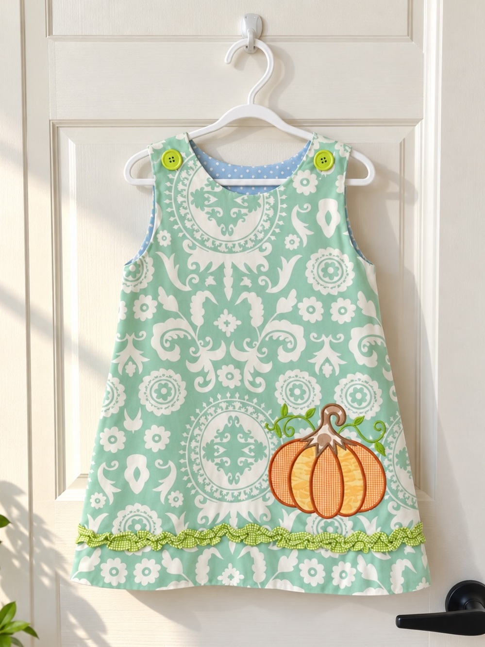 Shrimp & Grits Kids 4T Reversible Santa Pumpkin Holiday Dress